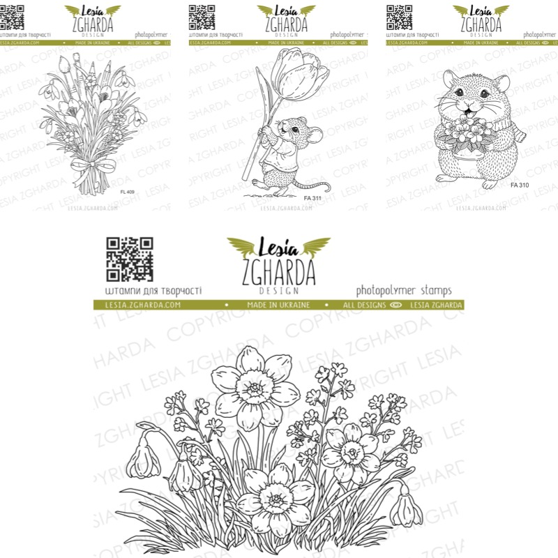 Candle Making Books - Spring Flowers Grass Moon Clear Stamps