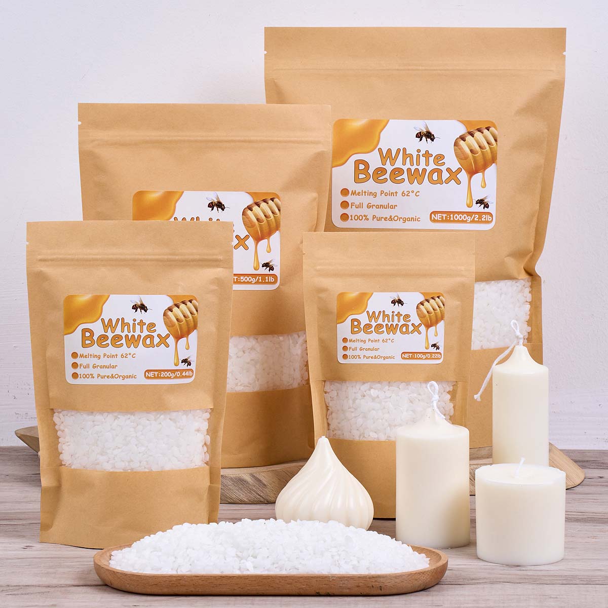 Soy Wax Pillar Blend - 1000g White Beeswax DIY Candle Making