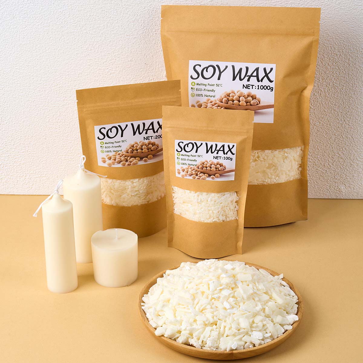 Soy Wax Pillar Blend - 1 Pounds Pure White Soy Wax