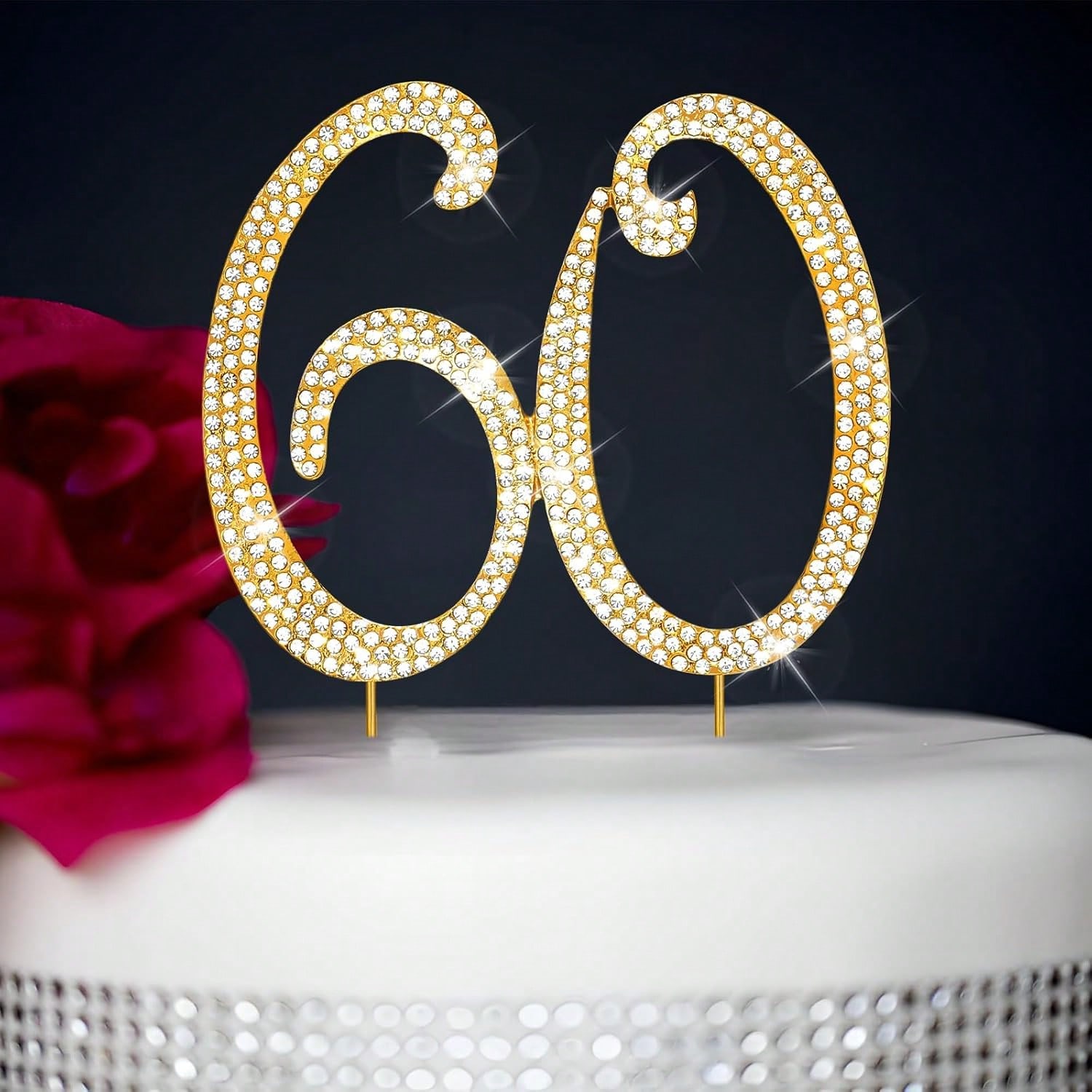 Candle Making Things - Large Gold Rhinestone Number Cake Topper