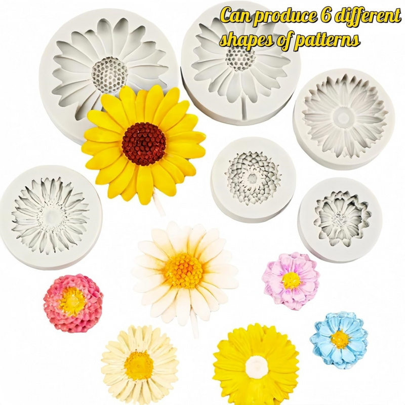 6 Pieces，Sunflower Daisy Silic - Candle Making Things 评论和价格