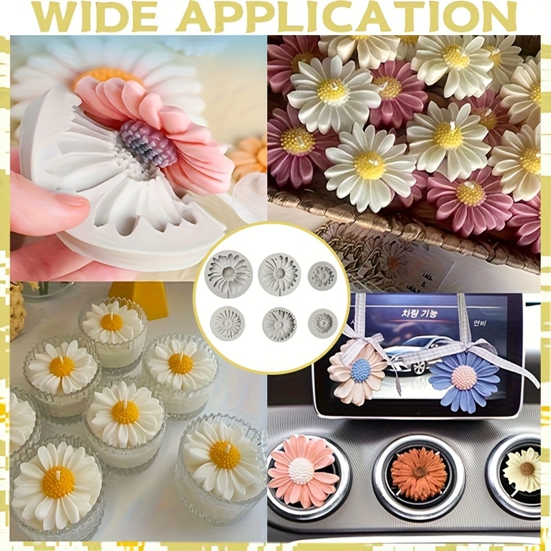 6 Pieces，Sunflower Daisy Silic - Candle Making Things 评论和价格