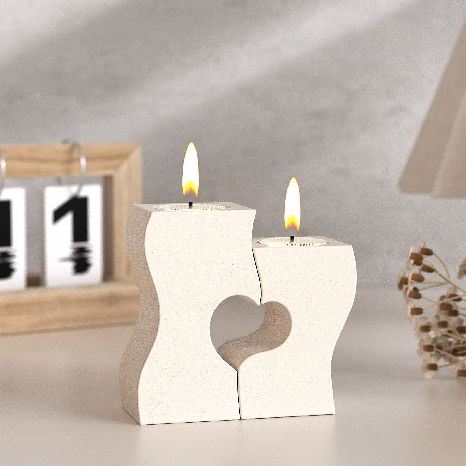 S Heart Candlestick Silicone M - Candle Making Things 评论和价格