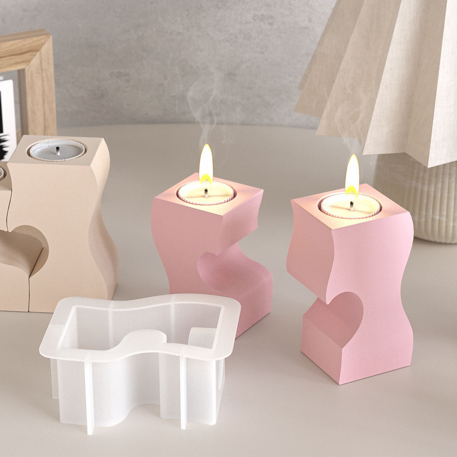 S Heart Candlestick Silicone M - Candle Making Things 评论和价格