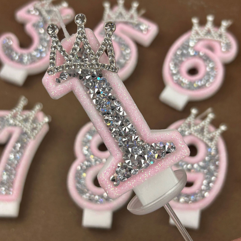 Digital Candles 0-9 Pink Silve - Candle Making Things 评论和价格