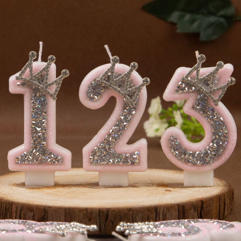 Digital Candles 0-9 Pink Silve - Candle Making Things 评论和价格