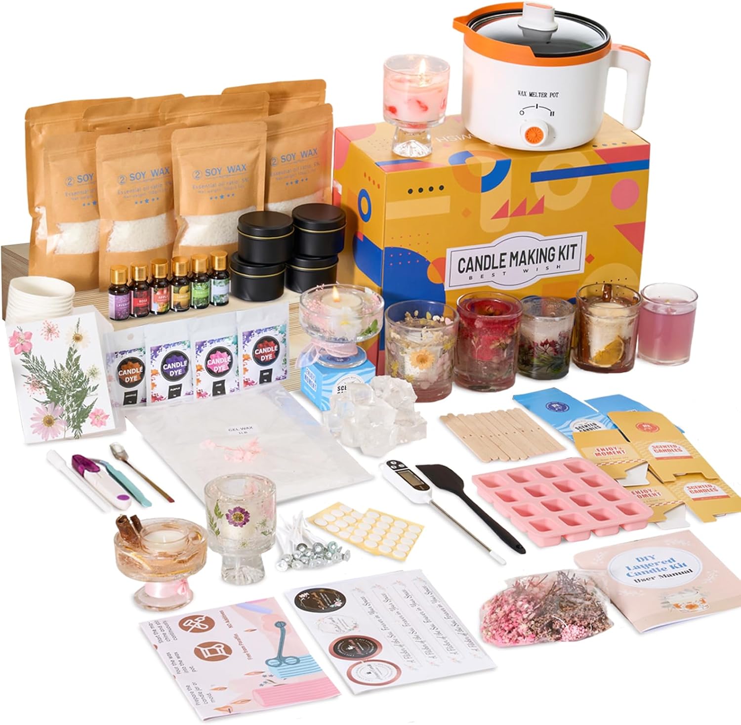 2-in-1 Soy & Jelly Wax DIY Can - Candle Making For Beginners 评论和价格