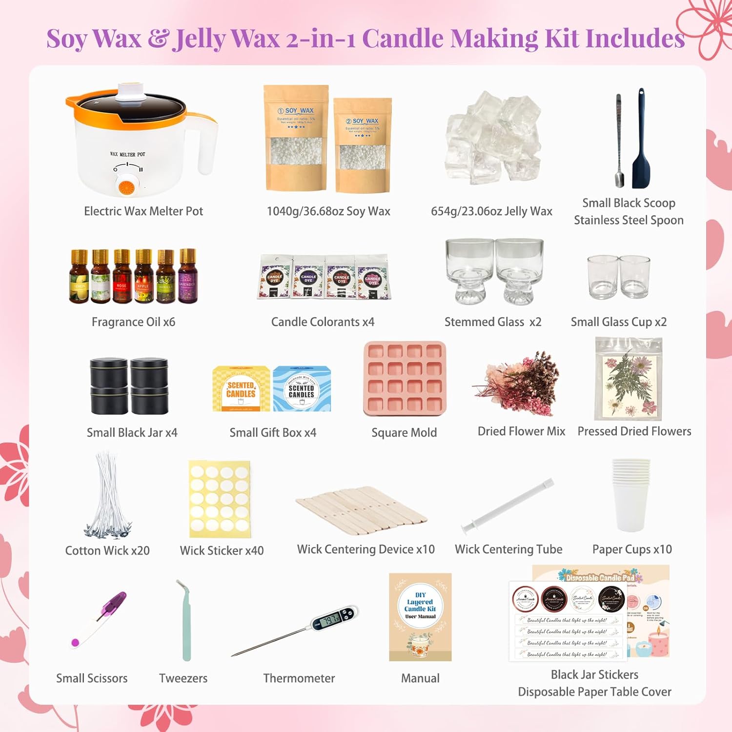 2-in-1 Soy & Jelly Wax DIY Can - Candle Making For Beginners 评论和价格