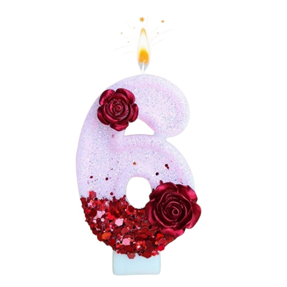 Number Pink Glitter Red Rose F - Candle Making Things 评论和价格