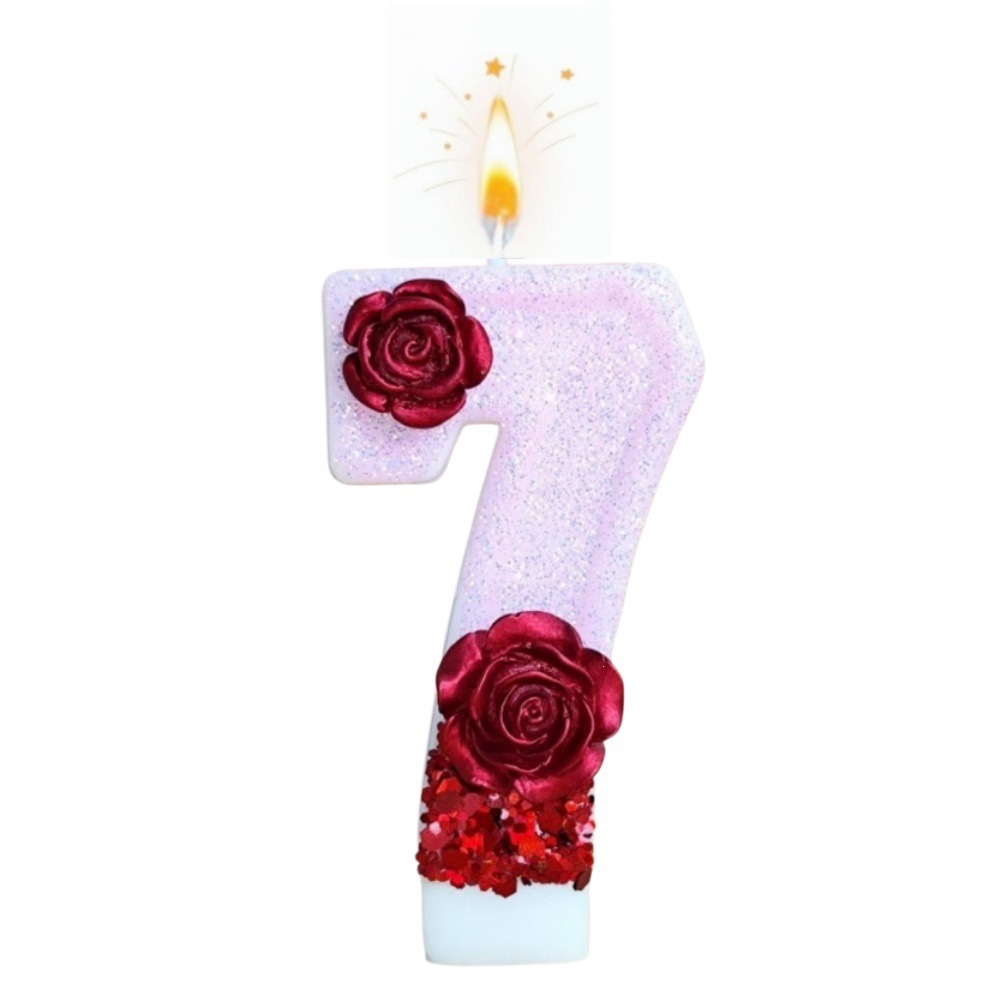 Number Pink Glitter Red Rose F - Candle Making Things 评论和价格