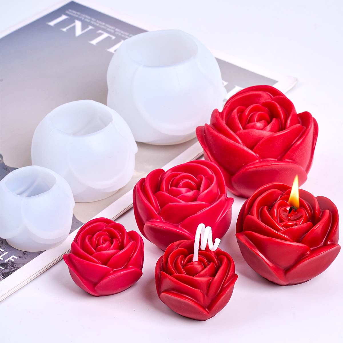 3D Flower Shape Silicone Candl - Candle Making For Beginners 评论和价格