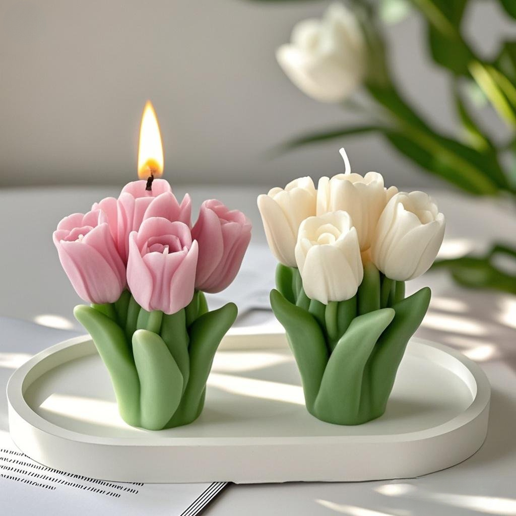 3D Tulip Bouquet Silicone Cand - Candle Making For Beginners 评论和价格