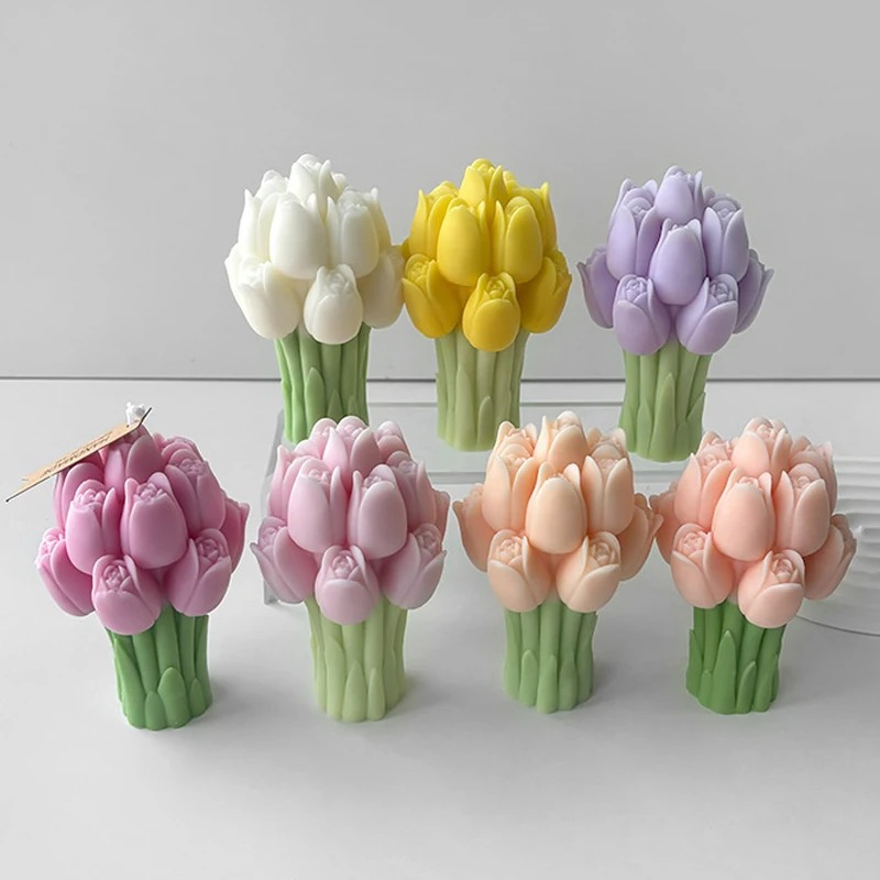 3D Tulip Bouquet Silicone Cand - Candle Making For Beginners 评论和价格